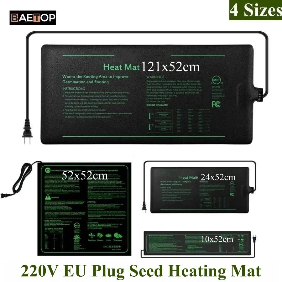 4 ukuran 220V EU Plug benih al - Seedling Heat Mat ulasan dan harga