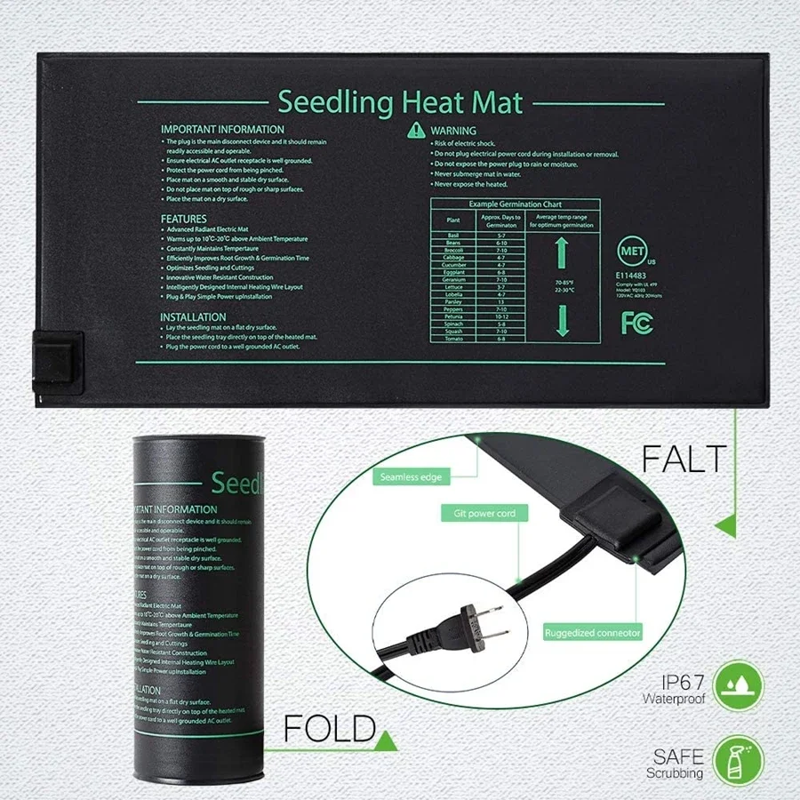 4 ukuran 220V EU Plug benih al - Seedling Heat Mat ulasan dan harga