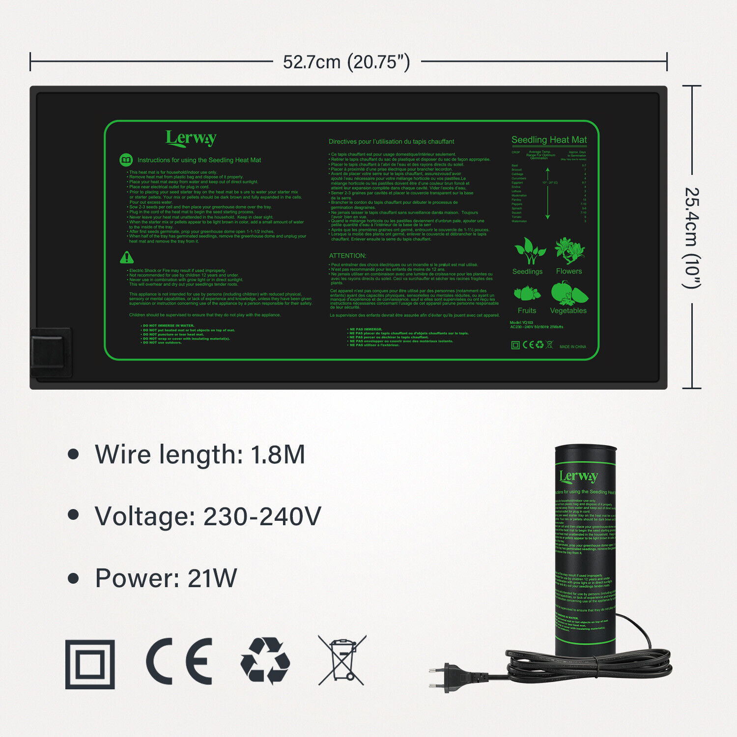 Matras Pemanas Bibit LERWAY 21 - Seedling Heat Mat ulasan dan harga