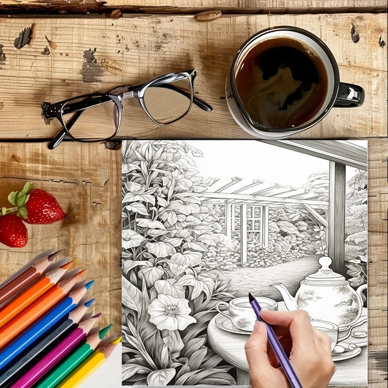 Buku Mewarnai Tea In The Garde - Farming And Agriculture ulasan dan harga